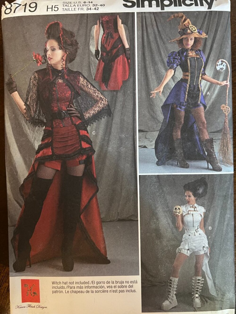 Steampunk Costume Sewing Pattern 6-14 Corset Bustle Skirt Shrug, Simplicity 8719 - Picture 6 of 7